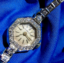 Tiffany co Diamond Platinum Deco Cocktail Watch Unique Vintage Design Case - £17,190.13 GBP