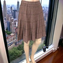Evan Picone Wool Pleated Skirt 8 Plaid Academia Dropped Waist Accordion Vintage  - £25.50 GBP