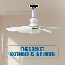 Socket Fan with LED Light and Remote Control 1000 lumens 16inch six spee... - $14.36