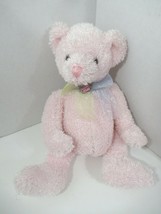 Animal Alley Plush Pink sparkle fur teddy bear 2000 Toys R Us rainbow bow flower - $49.49