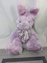 Walmart Purple Rabbit Plush Bunny Velour Ears Feet Ribbon 20 Inch Stuffed Animal - £31.69 GBP