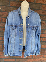 Denim Jean Jacket American Eagle Outfitters Small Long Sleeve Button 100... - $17.10