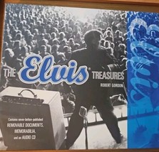 The Elvis Treasures Hardcover Book Documents Memorabilia Audio CD Scrapbook  - $14.40