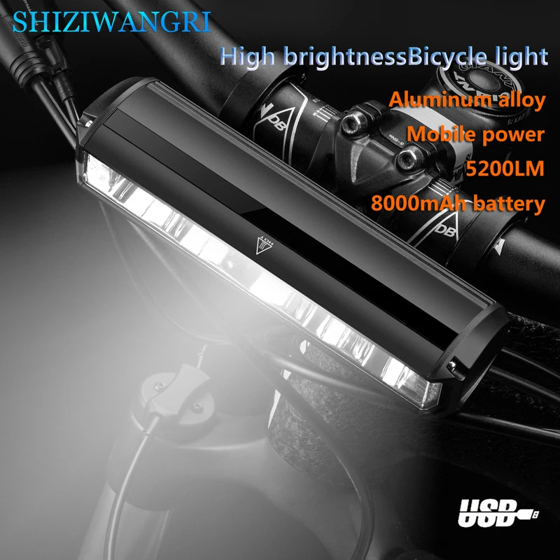 Bicycle Light Rechargeable 8000mAh 5 Led Flashlight for Bicycle Waterproof Bike - £20.91 GBP+