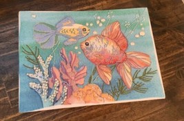 Sunset Jiffy Kit Tropical Fish 7x 5 Gallery Crewel Stitchery Ann Craig COMPLETED - £18.39 GBP