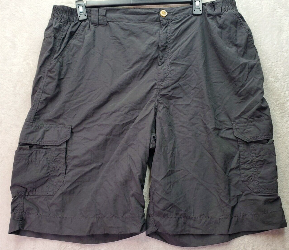 Primary image for Joe Marlin Cargo Shorts Men's 2XL Dark Grey 100% Nylon Slash Pockets Dark Wash