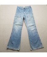 Vintage Abercrombie &amp; Fitch Jeans Womens 16 Blue Denim Flared Zip 28x31 - €26,40 EUR