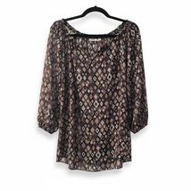 Cato Fashions Black, White, and Brown Patchwork Print blouse - $13.97