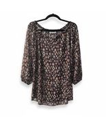 Cato Fashions Black, White, and Brown Patchwork Print blouse - $13.97