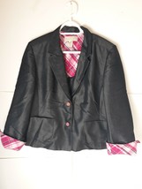 Norton Mcnaughton Blazer Jacket Black Lined Women&#39;s Size 14 - $397.68 MXN
