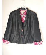 Norton Mcnaughton Blazer Jacket Black Lined Women&#39;s Size 14 - $397.68 MXN