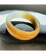 Perfect natural Hetian sugar &amp; white nephrite jade bangle bracelet -和田糖白... - $3,551.76 CAD