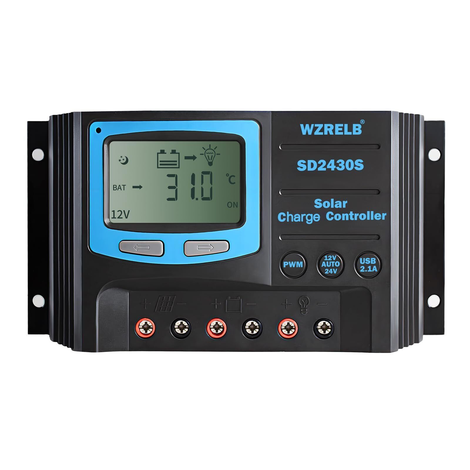 WZRELB 20A PWM Solar Charger Controller 12/24V AutoSolar Panel Battery I... - $73.49