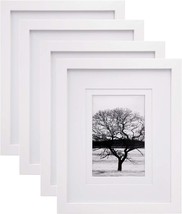 8x10 Picture Frames 4 PCS, Made of Solid Wood Display (White) - £13.87 GBP