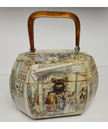 Decoupage Wood Purse Handbag Case Decor Octagon Victorian Early American... - £62.81 GBP
