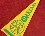 Vintage 1970s Oakland A&#39;s Gold Felt MLB Baseball 12&quot;x5&quot; Mini Pennant Banner - $14.80