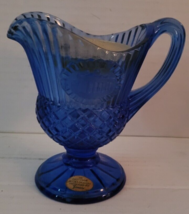 Vintage 1976 Avon Blue Glass Fostoria Pitcher Collectible Decorative Candle - £12.58 GBP
