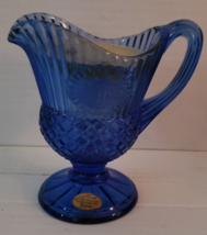 Vintage 1976 Avon Blue Glass Fostoria Pitcher Collectible Decorative Candle - $15.99