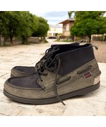 Sebago Docksides Suede Leather 5-Eye Deck Boat Shoes Mens 9 Navy Blue Gray - $108.30 CAD
