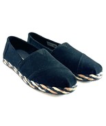 TOMS Women’s Classic Black Suede Shoes Size 6.5 – Braided Trim - $464.86 MXN