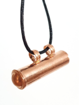 Copper Stash Locket Necklace Pendant 30mm x 12mm Vial Pure Copper Chandi &amp; Cord - £8.00 GBP