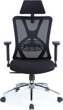 High Back Desk Chair With Adjustable Lumbar Support And 3D Metal, 130°Reclining - £312.65 GBP