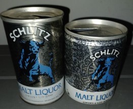 Schlitz Malt Liquor c1973 8 oz EMPTY BEER CAN Lot of 2 - £7.90 GBP