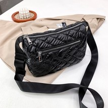 Fashion Space Pad Cotton Shoulder Bag For Women Winter Nylon Crossbody Bag Lady  - £18.41 GBP