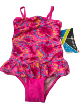 Oxide Toddler Girls Tie Dye Tropical Hearts Skirt One pc Swimsuit Skirt, 2T - $15.83