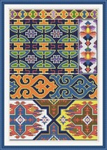 Antique Sampler 4 Repeat Borders Motifs Textile Adaptation Cross Stitch ... - £6.73 GBP