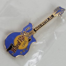 Vintage Hard Rock Cafe Guitar Brooch Pin 2.25 Inch Washington DC Blue - $16.83