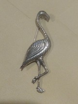 Vintage Sterling Silver Flamingo Pin Brooch - £23.94 GBP