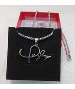 T Swift ERAS Tour Theme Song Necklace Signature Stainless Steel Silver - £27.53 GBP