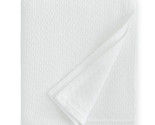 Sferra Corino White Queen Blanket Solid Textural Weave Cotton  Soft Port... - $137.75