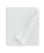 Sferra Corino White Queen Blanket Solid Textural Weave Cotton  Soft Portugal NEW - $137.75