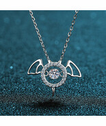 Quirky Bat 0.3 Carat Moissanite Platinum-Plated S925 Pavé Dancing Necklace - $82.00