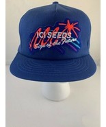 Vintage ICI Seeds Trucker Hat Cap Logo Patch Snapback Blue Swingster - £9.60 GBP