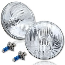 7&quot; Stock H4 Halogen Headlight Super White 12V 90/100W Light Bulb Headlamp Pair - £55.32 GBP