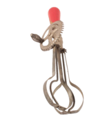 Vintage A&amp;J Hand-Crank Manual Egg Beater Red Wood Handle Pat 1923 - $9.49