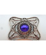 Vintage SilverTone Purple Stone Pin Brooch - £7.85 GBP