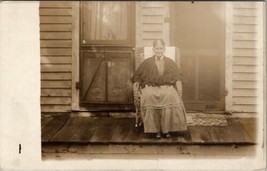 RPPC Old Woman On Porch Rocker Eliza Beatty Real Photo c1909 Postcard W1 - £10.23 GBP