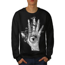 Wellcoda Triangle Eye Hand Mens Sweatshirt, Mystery Casual Pullover Jumper - £23.44 GBP+