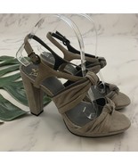 Miss Albright Anthropologie Daphne Double Knot Sandals Size 39 Gray Sued... - $32.66