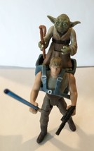 Star Wars POTF2 Luke Dagobah &amp; Yoda w/ Backpack Loose Action Figures - £14.46 GBP