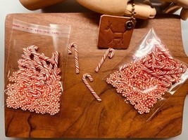 10 Christmas clay candy canes and sequins. - £3.94 GBP