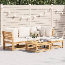 Garden Lounge Set Solid acacia wood, Cream white cushions - $1,046.28 CAD