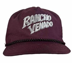 Rancho Venado Maroon Corded Strapback Trucker Hat Adjustable Leather Str... - £10.99 GBP