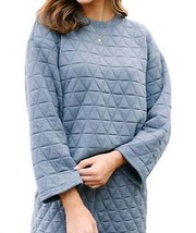 See And Be Seen vail quilted long sleeve top in Dusty Blue - size L - $41.58