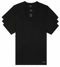 3 Genuine Calvin Klein Size 2XL 100% Cotton T-SHIRTS Black White Gray V Neck - £26.82 GBP+