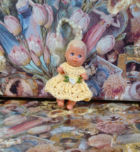 Hand Crochet Dress For Barbie Baby Krissy Or Same Size Dolls #153 - £9.59 GBP